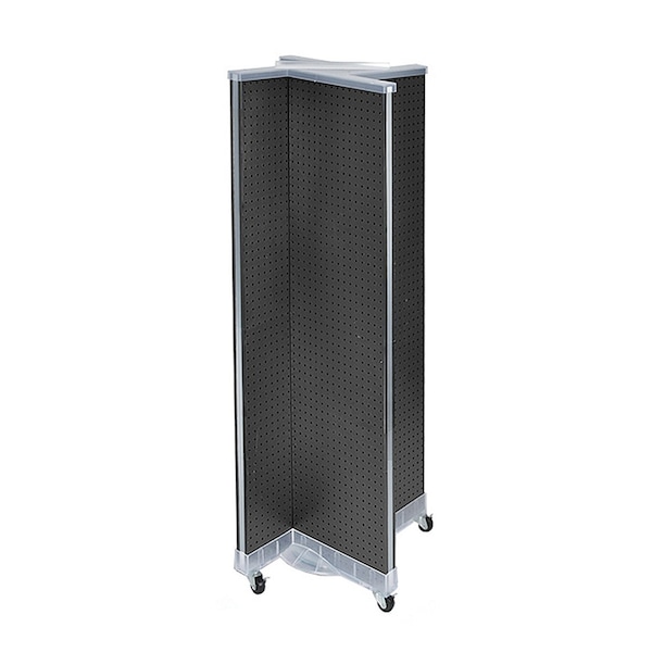 Azar Displays Pinwheel Pegboard Floor Display on Wheeled Base. Panel Size: 16''W x 60''H 700421-BLK - main